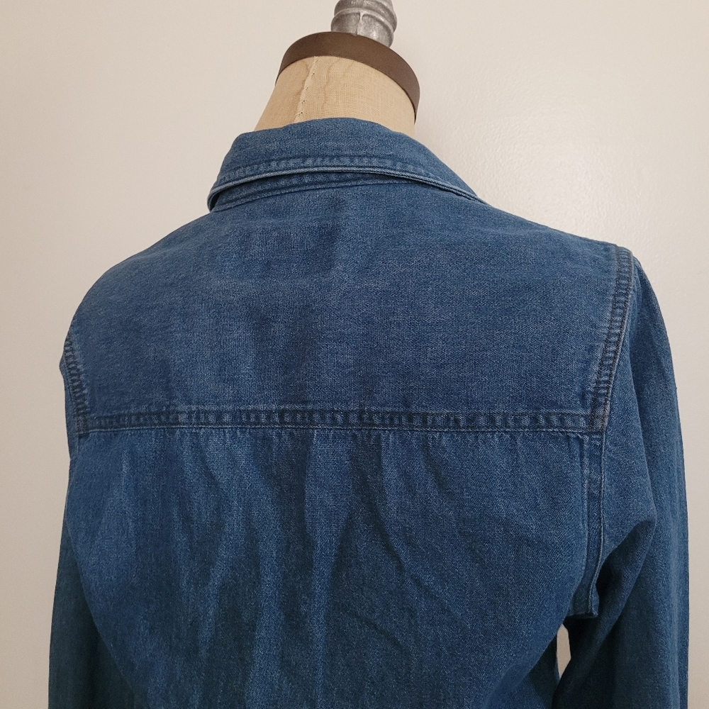 Harley Davidson Womens Denim Wrap Tie Belt Top 100% Cotton S Motorcycle Street - Picture 8 of 13